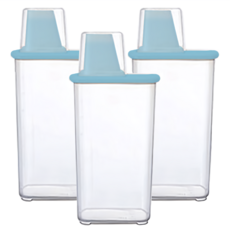 Jeonic 穀物麥片保鮮盒, 透明色, 3個