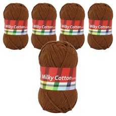 Brand Yan 紅標編織線 Milky Cotton, 5個, 41 巧克力
