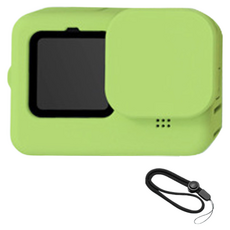 디스티프 고프로 9 / 10 / 11 / 12 호환 실리콘 케이스 + 랜즈캡 세트, 1세트, 그린