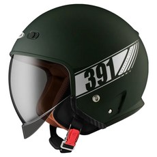 ZEUS HELMET 瑞獅 素色版復古安全帽內崁式遮陽鏡片款 ZS-391 A29, 消光石墨綠