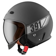 ZEUS HELMET 瑞獅 素色版復古安全帽內崁式遮陽鏡片款 ZS-391 A29, 消光深灰