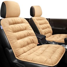 크로니클 차량용 겨울 패딩 시트 커버 쿠션 앞좌석 디럭스 에디션 전체 차량 호환, 베이지, 1개