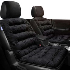 크로니클 차량용 겨울 패딩 시트 커버 쿠션 앞좌석 디럭스 에디션 전체 차량 호환, 블랙, 1개