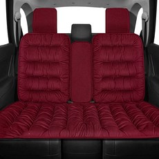 크로니클 차량용 겨울 패딩 시트 커버 쿠션 뒷좌석 전체 세트 디럭스 에디션 전체 차량 호환, 레드, 1세트