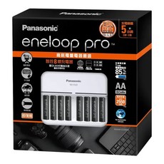 Panasonic eneloop pro 8槽充電組 8槽充電器 BQ-CC63 + 鎳氫充電電池 3號 8顆 K-KJ63HC80TW, 1盒