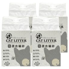 咪咪貓砂 CAT LITTER 混合貓砂(豆腐砂配球型礦砂)/輕植系貓砂/除臭貓砂, 4包, 原味奶香
