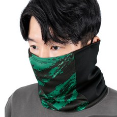 그루브스타 제코 GRS 윈드텍 페이스 겨울 스포츠 넥워머, 그린, 2개