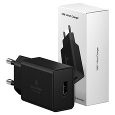 신지모루 2A 전압 전력보호 USB 휴대폰 충전기, 블랙, 1개