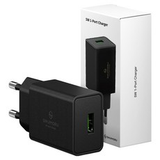 신지모루 전압 전력보호 USB 휴대폰 충전기, 블랙, 1개