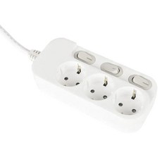 NEMOTAP Super Tap 獨立開關3孔延長線, 1.5m, 白色, 1個