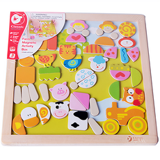 Classic WORLD 客來喜 經典木玩木製動物磁性拼圖 3534, 1個, 58片