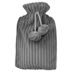 Solleu 熱水袋 注水式 暖手寶 溫水熱敷袋 1000ml 深灰色 16.5 x 27 x 3 cm, 1個