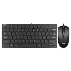 EBUFF 有線迷你鍵盤滑鼠組, 無數字鍵, 黑色, MINI-MK110