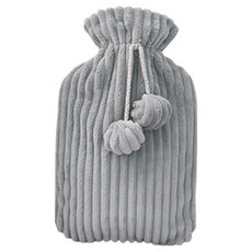 Solre 熱水袋 注水式暖手寶 熱水暖敷袋 2000ml 麻灰色 21 x 33 x 3 cm, 1個