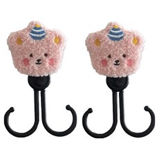 리버폭스 다용도 동물친구들 오토아비 유모차 걸이 곰돌이, 핑크, 2개