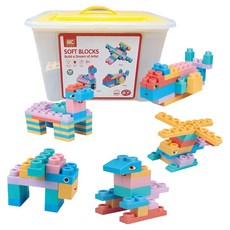 맘스아이 말랑이 파스텔 소프트 아기 블럭 88p, 혼합색상, 1개