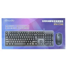 DTAudio 聆翔 鍵盤滑鼠套組, 黑色, 普通型, DTA-C100