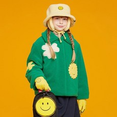 ICEBISCUIT 幸運草笑臉人造毛短版夾克 IB24JL609