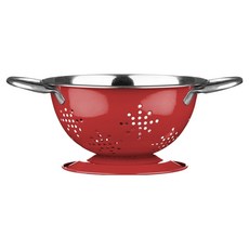 Premier 迷你雙柄琺瑯瀝水籃 RP760, 1個, 紅色 + 銀色