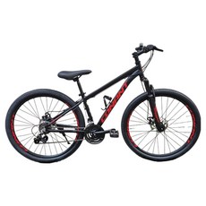 코난트 A370D MTB 알루미늄 디스크 브레이크 15.5kg 신장 160~180cm 방문설치, 맷블랙 + 레드, 180cm, 1개