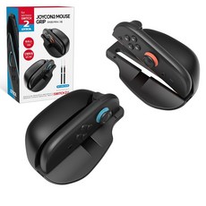 JOYTRON 任天堂 Switch 2 Joy-Con 2 滑鼠握把保護套 左 + 右 + 手腕帶 2入組, 黑色, 1套, SW2-GRIP08