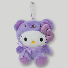 Hello Kitty 復古熊鑰匙圈, 12cm, 1個, 紫色