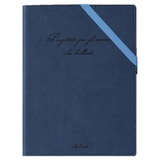 Bfancy My Day 精裝硬殼綁帶卡片夾層萬年日誌筆記本 A5, 海軍藍, 1個