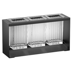 Arico 分離式瀝水餐具筒 3格, 黑色, 1個