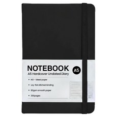 모더너리 A5 하드커버 업무용 플래너 만년 다이어리, 미드나잇 블랙, 1개