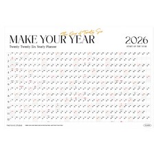 funyz 2026年 寬版年曆 大尺寸日曆, Make Planner 白色, 1個