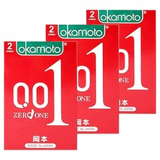 오카모토 001 제로원 슬림형 콘돔, 2개입, 3개