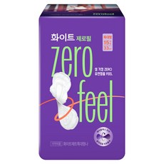 화이트 제로필 생리대 날개형, 특대형, 15개입, 1개
