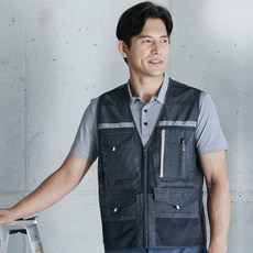지벤 ZB-V1823 전체적으로 메쉬를 사용해 무더운 여름철 통기성이 좋아 시원하게 착용가능함. 조끼, GRAY, 1개