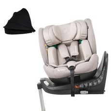 순성 우노 에어 올인원 아이사이즈 회전형 카시트 일체형 ISOFIX + 선쉐이드 세트, 실버베이지