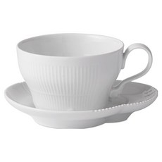 로얄코펜하겐 엘레먼츠 티 컵 260ml + 소서 세트, 화이트, 1개