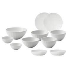 廣州窯 國產味覺色彩系列 雙人特別韓式餐具11件組, 1套, 飯碗 2個 + 湯碗 2個 + 醬料碟 2個 + 小菜碟 2個 + 小盤子 2個 + 麵碗 1個, 白色