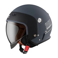 ZEUS HELMET 瑞獅 酷炫版復古安全帽內崁式遮陽鏡片款 ZS-391(A28), 消光水泥藍 + 銀色