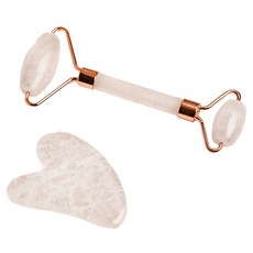 上手家居 白水晶刮痧美容/刮痧板/臉部刮痧板/臉部按摩器/水晶刮痧板 2件組, 1套, 粉晶色