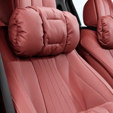 크로니클 바미라인 전차종호환 차량용 포근 목쿠션, 라이트 레드, 1개