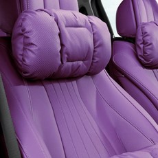 크로니클 바미라인 전차종호환 차량용 포근 목쿠션, 퍼플, 1개
