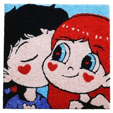 The Whale DIY彩繪名畫 紙漿畫 20 x 20 cm, 情侶愛心3, 1個