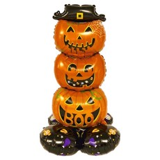 Sallimon 快樂南瓜三兄弟萬聖節裝飾氣球, 混合顏色, 1個