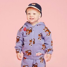 BEBE DE PINO 幼兒滿版Tigre圖案連帽拉鍊外套 BP33JD117