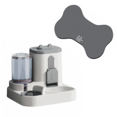 喵皇后 寵物自動餵食餐墊組 飲水餵食器 + 地墊, 1.6L, 1套, 顏色隨機