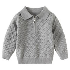 EYOUMONG 兒童寬鬆版型半拉鍊針織長袖T恤 E5W137