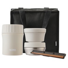 써모스 뉴 플+스 반반 보온도시락 세트 1.14L TKLG-1151, 크림(TKLG-1151-CR), 1세트