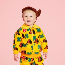 BEBE DE PINO 嬰幼兒滿版幸運草Conte刷毛拉鍊外套 BP33JD106