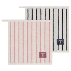 타올쿤 송월타월 타올쿤 멀티 스트라이프 고리 수건 36cm, PINK, NAVY, 2개