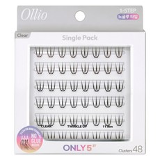 올리오 노글루 싱글팩 PLUS 속눈썹 클리어 Short 8mm, 黑色, 1個