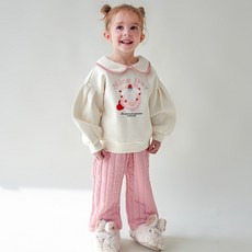 MARI N MORI 兒童小翻領刷毛絎縫上下裝套組